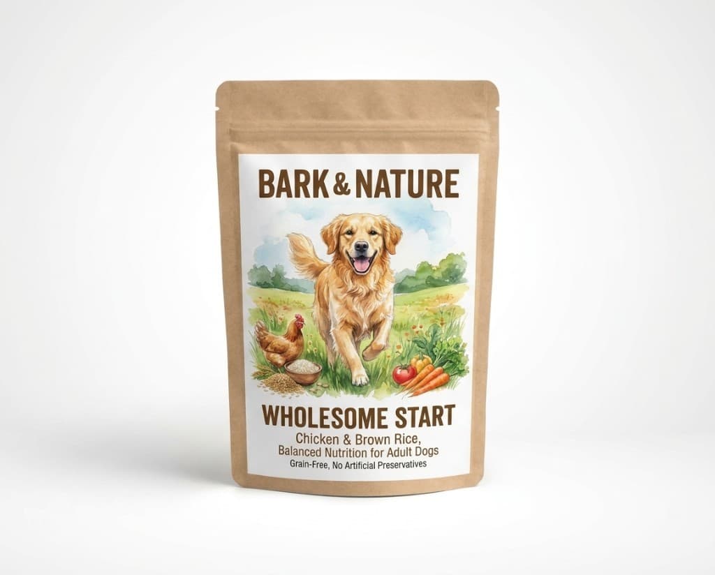 White studio - dog food bag on seamless white background